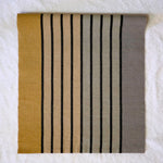 Load image into Gallery viewer, Silver &amp; Gold Striped Table Runner with natural Linen weft
